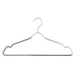 USTECH Metal Space Saving Clothes Hangers | Trouser Bar with Shoulder Notch Thin Hangers Perfect for Coat, Suit, and Pants | Non-Slip Coating and Large Hook for Added Safety | Pack of 48