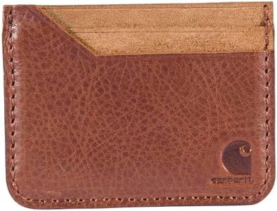 Carhartt Men's Front Pocket, Durable Canvas Or Leather Wallet with & Without Money Clip, Brown, One Size, Front Pocket Wallets, Durable Canvas Or Leather Wallet with & Without Money Clip