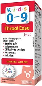 Kids 0-9 - Throat Ease Syrup, 100ml - Kids Sore Throat Relief, Burning Pain, Hoarseness, Irritation, Difficulty to Swallow, Redness Relief and Inflammation Supplement - Gluten and Sugar-Free