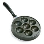 Norpro 3113 Cast-Aluminum Nonstick Aebleskiver Stuffed-Pancake Pan, 9in/23cm in Diameter and 2.75in/7cm deep