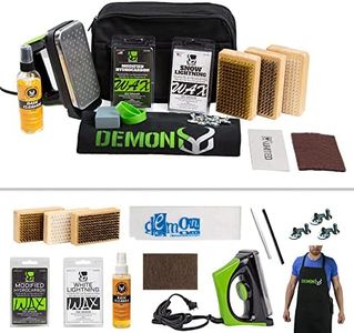 DEMON UNITED Ski and Snowboard Wax Kit- Travel Edition - Includes 110-220v Iron, Wax and Base Cleaner