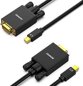 BENFEI 2 Pack Mini DisplayPort to VGA 6 Feet Cable, Mini DisplayPort to VGA Cable (Thunderbolt 2 Compatible) with MacBook Air/Pro, Surface Pro/Dock, Monitor, Projector