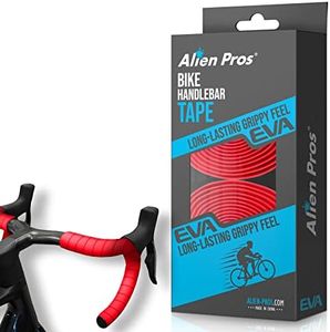 Alien Pros - Cinta para Manillar de Bicicleta, Color Azul, Goma EVA para Mejorar la Sujeción de tu Bici, Forra el Manillar con Cintas De Agarre y Disfruta (Juego de 2, Rojo)