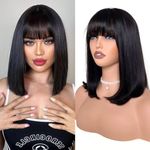 Atikual Bob Wig Human Hair 10inch H