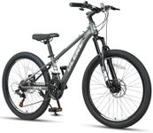 Glerc 24 Inch Kids Bike, Kids Mountain Bike for Boys and Girls Ages 9-15, 21-Speed Skyline Bicycle with Front Suspension and Disc Brakes, Charcoal Black