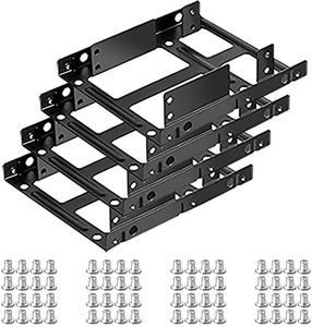 tunghey 2.5 to 3.5 Hard Drive Adapter, SSD Mounting Bracket 2.5 to 3.5 Adapter Dual SSD Mounting Bracket for Any 2.5 SSD or HDD (4pack)