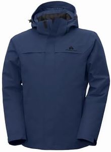 Pioneer Camp Men’s 3-in-1 Winter Coat Waterproof Snow Ski Shell Jacket Hooded with Detachable Puffer Lining