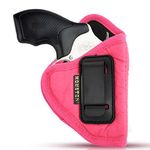 IWB Woman Pink Revolver Holster - Houston - ECO Leather Concealed Carry Soft | Suede Interior for Maximum Protection Fits: Any 38 J Frames, S&W, Charter Arms, Rossi 38, Taurus,BG (Right) (CHPK-60-RH)