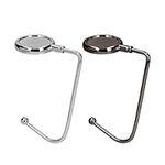 kwmobile Purse Hooks for Table - Set of 2 Metal Handbag Hook Holder Hand Bag Hanger for Tables, Desks, Black/Silver