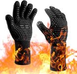 Oven Mitts, 932°F Heat Resistant Gloves (2Pcs), Cut-Resistant Grill Gloves, Non-Slip Silicone BBQ Gloves, Kitchen Safe Cooking Gloves, Oven Mitts,Smoker,Barbecue,Grilling