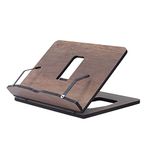 Vigo Wood Adjustable Wooden Book Holder - Premium 8mm Wood, Foldable Design, and Three Adjustable Angles - Elevate Your Reading Experience, Use as Cookbook Stand, Recipe Holder,Tablet and Laptop Stand