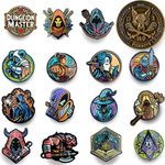 D&D 5E Enamel Pins Set of 15 - Fantasy RPG Badge Collection for Dungeon Masters & Players | Dungeons and dragons,TRPG Lovers & Nerd Collectors - D20 Dice, Character Class, DM Pins