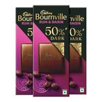 Cadbury Bournville Rum & Raisin Dark Chocolate Bar, 80 g (Pack of 3)