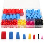 125PCS Silicone Rubber Stoppers, Coldairsoap High-Temperature Rubber Tapered Plug 8 Size 1/16" to 5/8" for Protecting Hole Plugs, Spraying, Coating, Painting