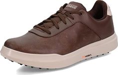 Skechers Men's Drive 5 Lx Arch Relaxed Fit Spikeless Waterproof Golf Shoe Sneaker, Brown, 8