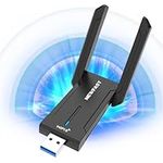 NEWFAST 5400Mbps USB WiFi Dongle for PC High Gain WiFi 6E Adapter Tri-band USB 3.0 Wireless Dongle 6G/5G/2.4G, MU-MIMO, Low-Latency Gaming WPA3 WiFi 6 Dongle for Windows 10/11, Beamforming Technology