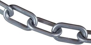 Mr. Chain Plastic Barrier Chain, Silver, 2-Inch Link Diameter, 25-Foot Length (50008-25)