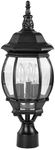 NUVO 60/899 Central Park Outdoor 3-Light Post Lantern, 60 Watts/120 Volts (Black), 21 x 7.4 Inches