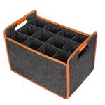 Wine Bottle Boxes for Moving - Wine Bottle Travel Protector Bags | 12-Bottle Felt Wine Carrier Storage Box with Divider, Liquor Bottle Tote with Comfort Handle, Portable Wine Tote Bag for Picnic