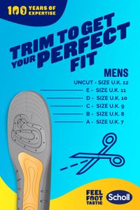 Scholl GelActiv Work Insoles for Men – Shock Absorption, UK 7-12, 1 Pair