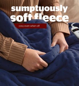 Silentnight Heated Throw Blanket – Navy Electric Fleece Throw