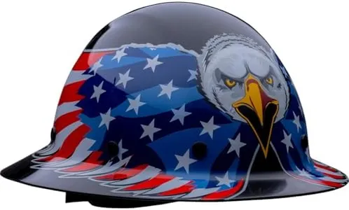 Dynamic WolfJaw Fiberglass Full Brim Hard Hat with Wheel Ratchet, 8 Point Suspension, ANSI/ISEA Z89.1 Type 1 Certified, Glass G Electrical Rating, Black (280-HP1481EAG-11)