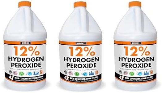 Chromex Hydrogen Peroxide 12 Percent Food Grade, 4X Power Concentrated Solution, 3 Gallons Dilute to 12 Gallons, Versatile Uses include Topical Care, Home, Kitchen, Bath Cleaner, Laundry, Whitening