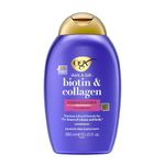 OGX Biotin and Collagen Volumising Hair Conditioner, Thick and Full, with Vitamin B7 Biotin, and Collagen, for Thin Hair, Sulfate Free Surfactants, 385ml