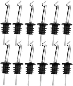 12 Pack Oil Pourers with Flip Top, Olive Oil Dispenser Spout, Speed Pour Spouts for 3/4" Bottle Mouth