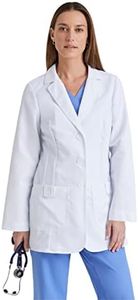 Grey's Anatomy 7446 Missy 2 Pkt White Lab Coat w/ Back Tab Medium