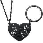 Ralukiia Best Friends Cat Dog Owner Friendship Love Necklace and Collar Charm Gift Set, Cat Dog Bff Necklace for 2, Pet Lover, Medium, Metal, not known