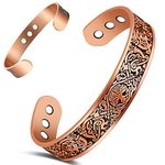 Cigmag 9X Mens Copper Bracelet Ultra Strength Magnet 99% Solid Pure Copper Magnetic Bracelets for Men Adjustable Brazaletes Cuff Bangles with Gift Box for Father's Day (Copper Tree of Life Raven)