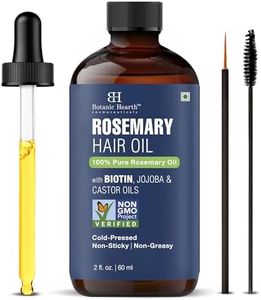 Botanic Hearth 100% Pure Rosemary Oil For Hair Growth | Infused With Biotin, Jojoba & Castor Oil | Hair Oil Repairs Dry Damaged Hair, Strengthening, Healthier - Hair Tonic, 2.0 fl oz