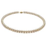 White 6-7mm AA Quality Freshwater Cultured Pearl Necklace-36 in Opera length