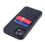 Dockem Wallet Case for iPhone 13 with Built-in Metal Plate for Magnetic Mounting & 2 Credit Card Holder Pockets: Exec M2, Premium Synthetic Leather (6.1" iPhone 13, Black)