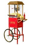 Nostalgia NKPCRT10RD Vintage 10-Ounce Commercial Popcorn Cart - 59-Inches Tall