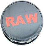Plastic Herb Grinder 3 Part Magnetic Shark Teeth Assorted Colours, 60mm 3 Piece Herb Grinders, Portable and Pocket Size, Smell Proof Airtight Stash Compartment (Raw Black)