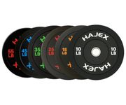 HAJEX Strength Training Bumper Weight Plates for Home and Commercial Gym - Pairs of 10 LB, 15 LB, 25 LB, 35 LB, 45 LB, 55 LB (Bumper, Bundle A)