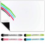 TMS Fridge Whiteboard, Dry Erase Fridge Magnet for Memos, Notes or Reminders - Kitchen Notice Board - use as Magnetic Weekly Planner, Meal Planner or To Do List - includes 4 x Dry Wipe Pens (A3)