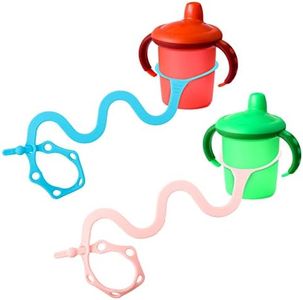 Goji Baby Bottle Bungees - Sippy Cup Holder Strap - Sippy Cup and Toy Safety Tether - Keep Essentials Within Reach - for Kids Ages 0-36 Months - BPA and Phthalate-Free [Blue & Pink 2pk]