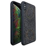 Molzar Grip Series iPhone Xs Max Case with Real Forged Carbon Fiber, Built-in Metal Plate for Magnetic Mount, Support Wireless Charging, Compatible with iPhone Xs Max, Black/Forged