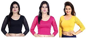 Fressia Fabrics Women's Cotton Readymade Blouse Pack of 3