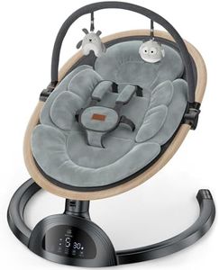 Electric Baby Swings for Infants, Bluetooth Infant Swing with Music Speaker, 3 Seat Positions, 5 Speeds and Remote Control for Newborn Boy Girl, Indoor & Outdoor Use, Black