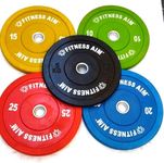 Fitness Aim Color Rubber Bumper Plates | Olympic Weightlifting Gym Rubber Bumper Weight Plates | Olympic Barbell Weight Plate | Weight Plate 100Kg Set (5X2+10X2+15X2+20X2)