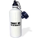 3dRose wb_195589_1 Trust me Im an Architect - fun architecture humor funny job work gift Sports Water Bottle, Multicolored, 21 oz