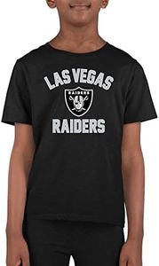 Team Fan Apparel NFL Youth Gameday Football T-Shirt, Lightweight Tee, Tagless Sports Gear, Boys and Girls Apparel (Las Vegas Raiders - Black, Youth Small)