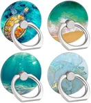 4-Pack Phone Ring Holder 360 Rotation Finger Stand Grip Kickstand for Smartphones and Tablets (Turtle)