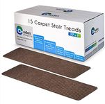 EdenProducts Non Slip Carpet Stair Treads for Wooden Steps [15pcs 8x30] - Slip Resistance Indoor Peel & Stick Stair Treads Non Slip - Carpet Runner Mats for Elders, Kids, Dogs, Staircase Step Rugs