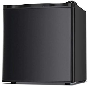 Antarctic Star Compact Chest Upright Freezer Single Door Reversible Stainless Steel Door, Compact Adjustable Removable Shelves for Home Office, 1.1 cu.Black