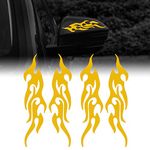 Allure Auto (Yellow) Flame Reflective Sticker for Car Flame Racing Sports Stripe Decal Vinyl Waterproof Decal Decoration for Car Body Vehicles 4 Pcs Compatible with Opl Atra